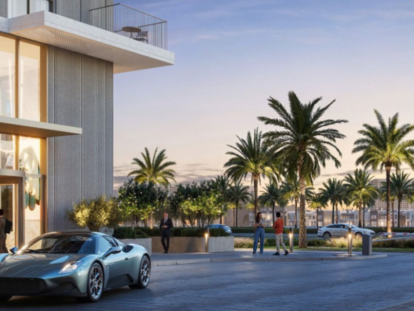 Modern apartment building at Parkland in Dubai Hills Estate