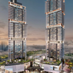Luxury high-rise apartments at Mercer House overlooking Uptown Dubai skyline