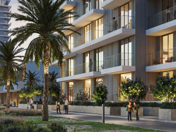 Modern apartment building at Parkland in Dubai Hills Estate