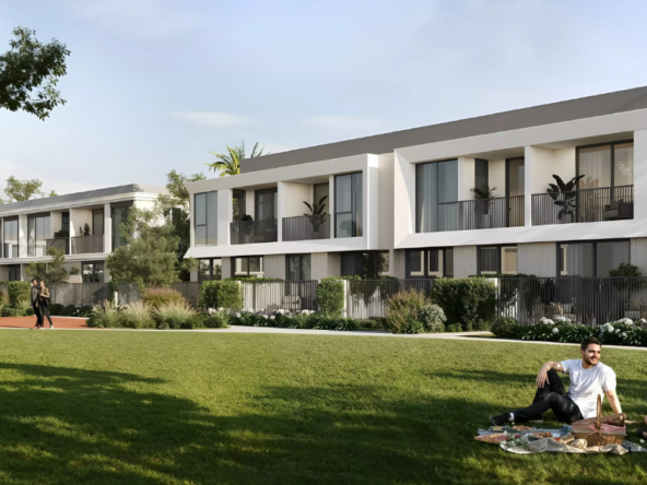 Landscaped park and green areas within Greenville 2 by Emaar