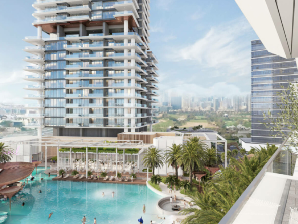 Luxury poolside lounge area at Mercer House by Ellington Properties