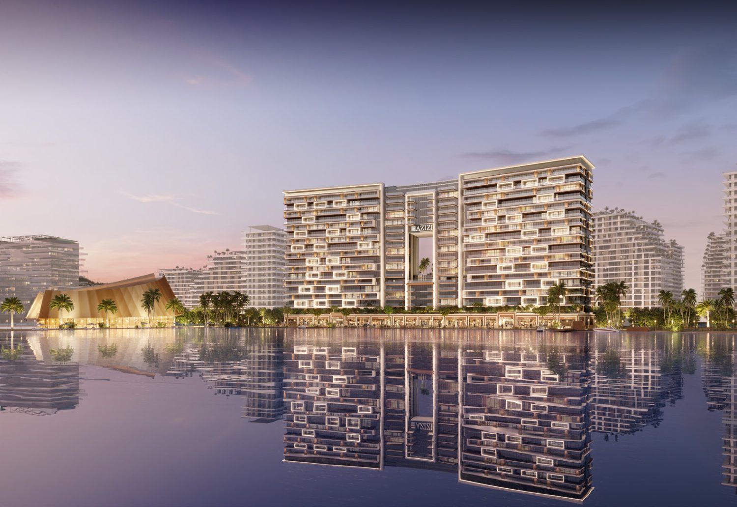 Modern interiors of Azizi Venice apartments