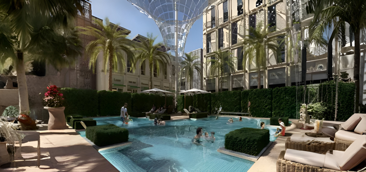 Swimming pool at Al Waha Residences by Expo City Dubai