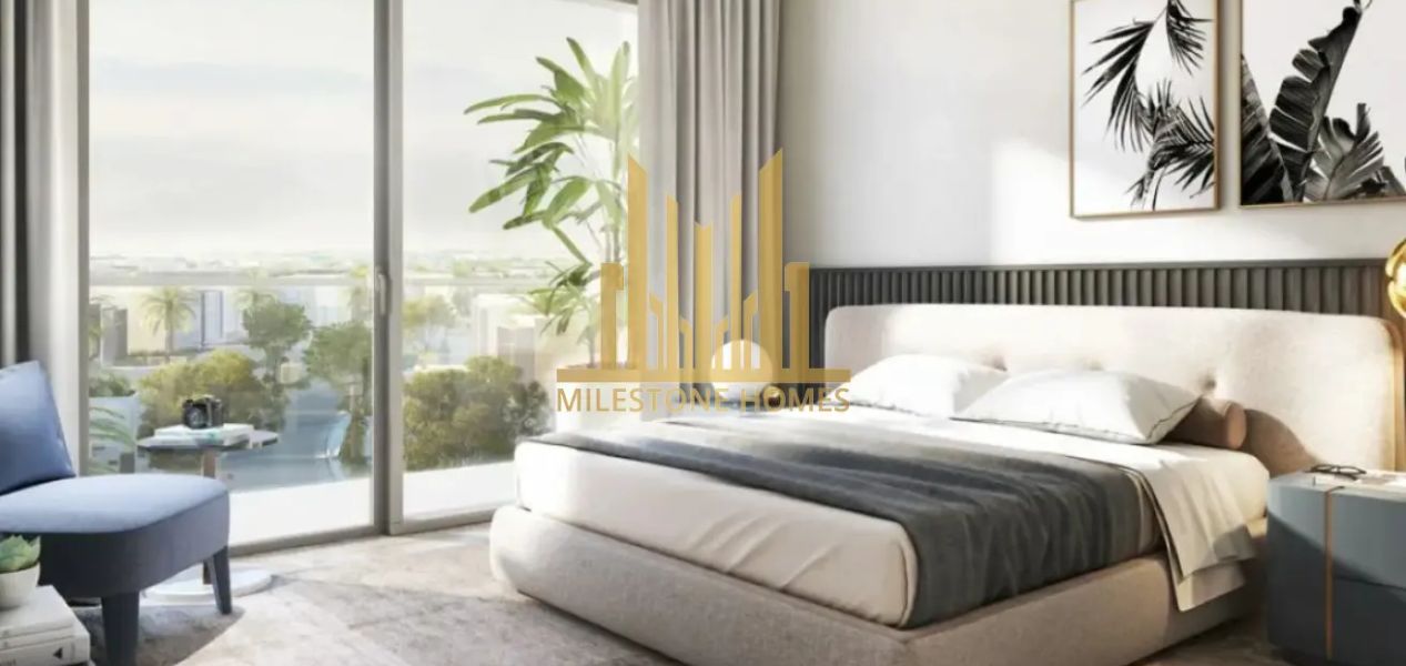 Modern bedroom interior at Camelia Villas Damac Hills