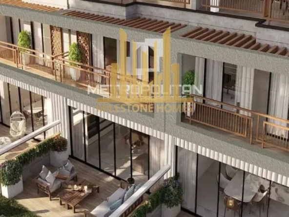 Spacious terrace and garden area in Camelia Villas Damac Hills