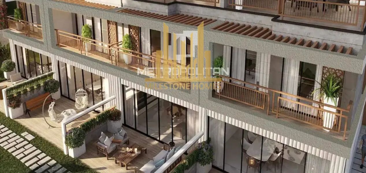 Spacious terrace and garden area in Camelia Villas Damac Hills