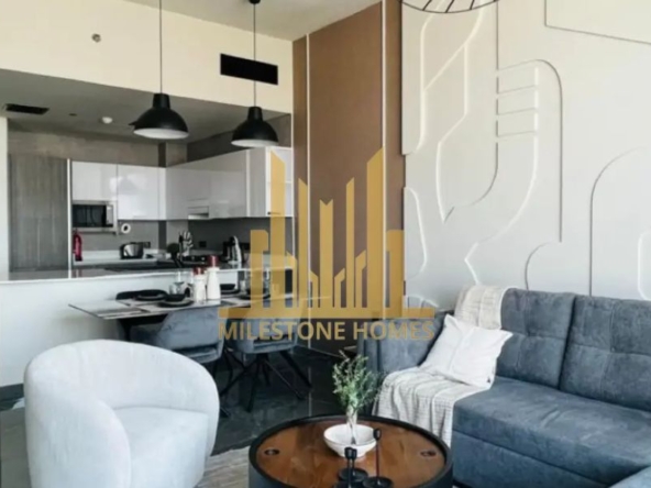 Stylish living room in Furnished Apartment Arjan Dubai