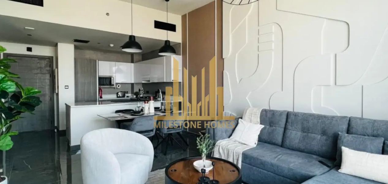Stylish living room in Furnished Apartment Arjan Dubai