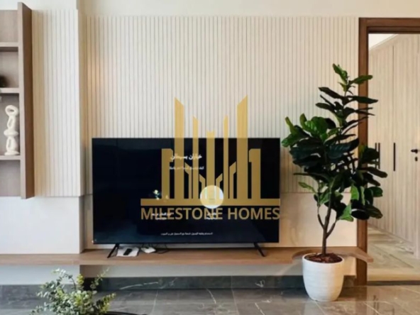 TV and decor in Furnished Apartment Arjan Dubai
