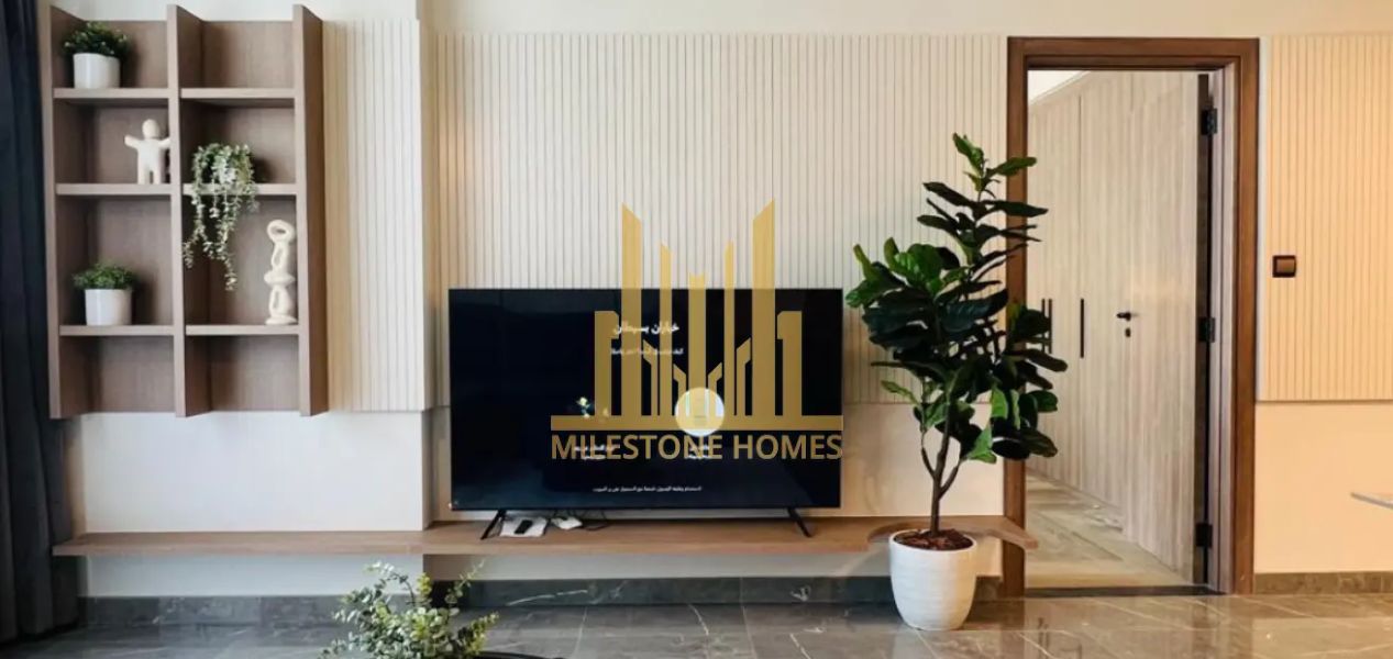 TV and decor in Furnished Apartment Arjan Dubai