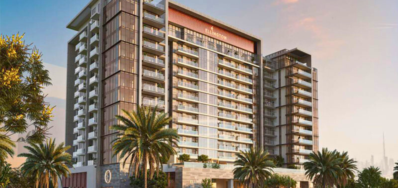 Full exterior view of Ellington House Dubai Hills residential tower