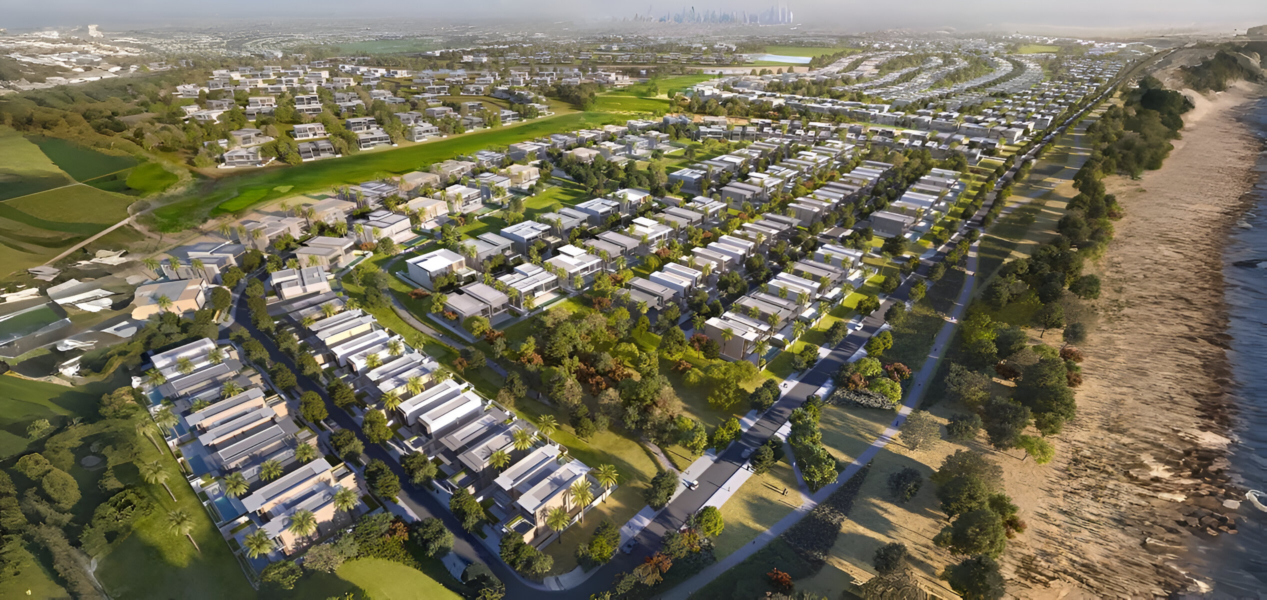 5-Bed Villa Dubai Hills community with modern homes, green landscapes, and nearby golf course