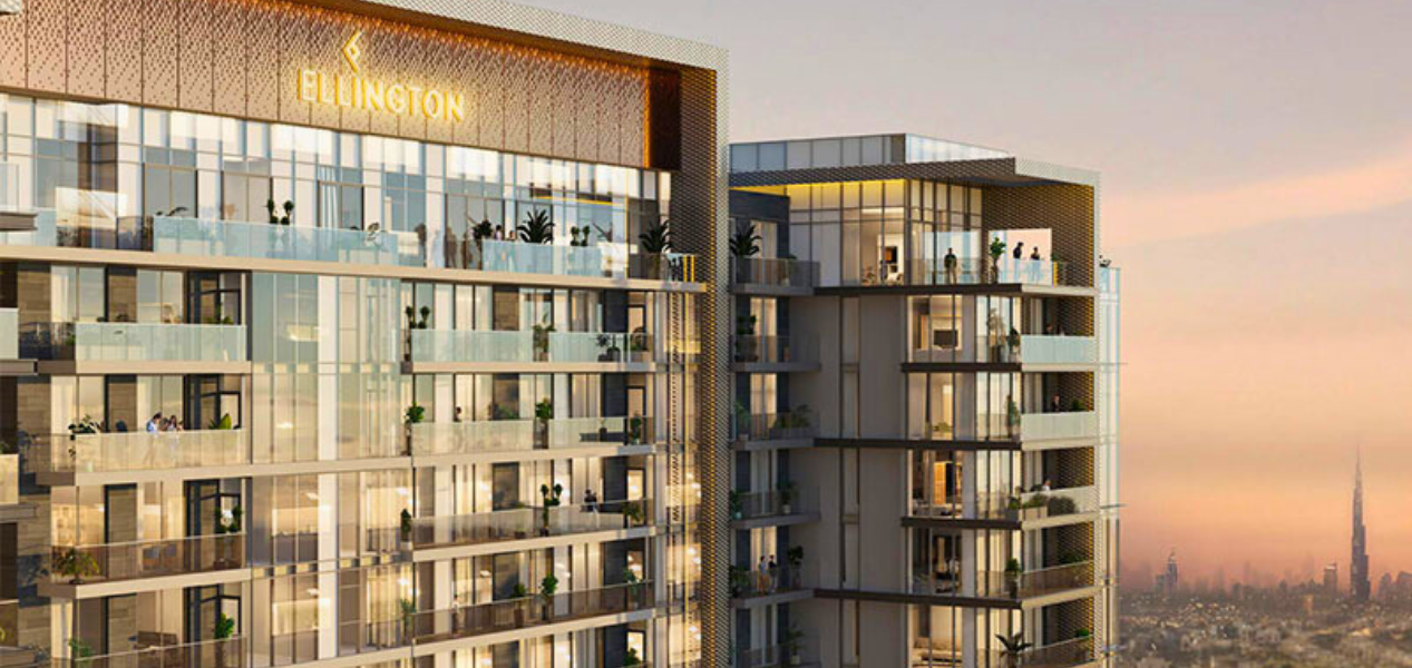 Balconies with skyline views at Ellington House Dubai Hills
