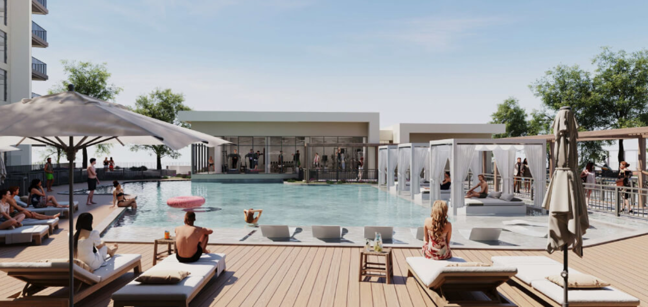 Residents enjoying the poolside at Beachfront Gates Expo City