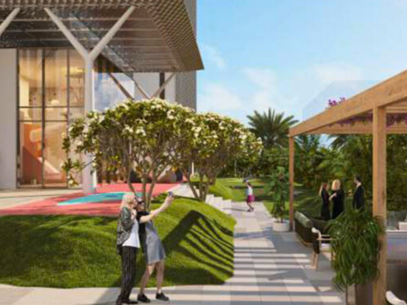 Outdoor garden and leisure area at Ellington House Dubai Hills