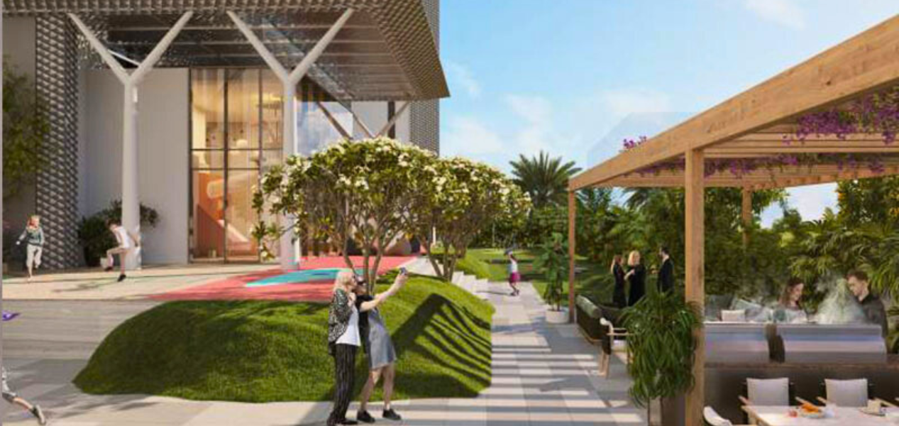 Outdoor garden and leisure area at Ellington House Dubai Hills