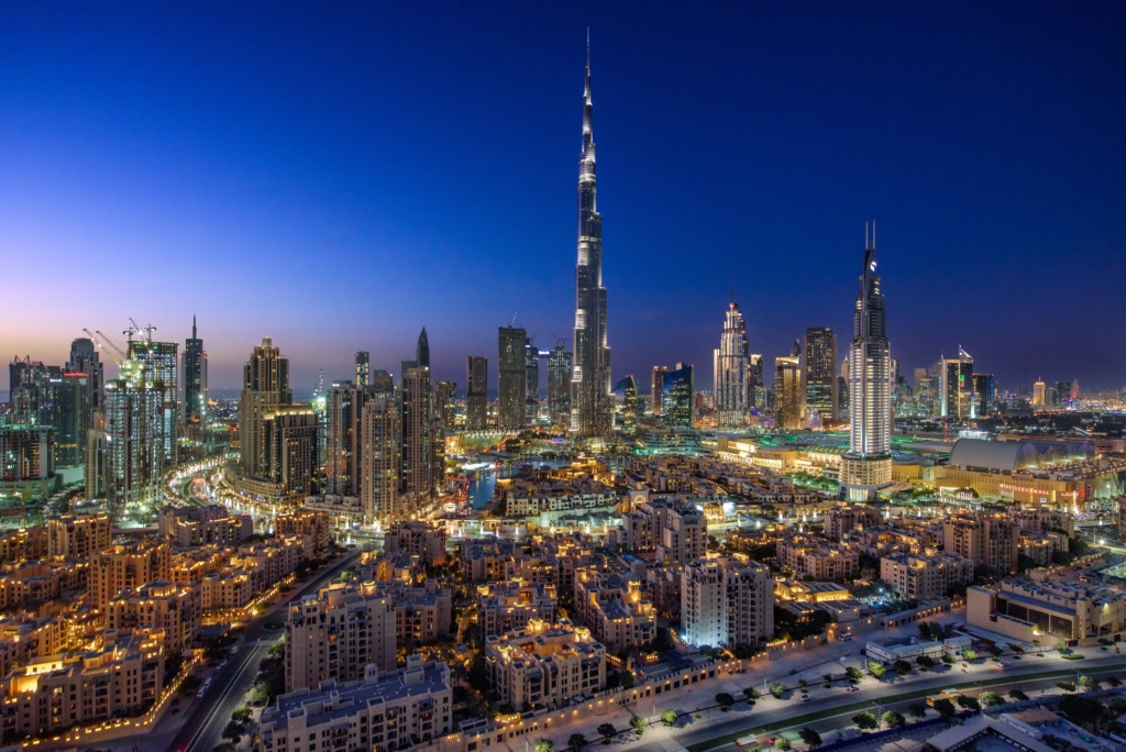 Skyline view of Downtown Dubai, one of the best places to buy property in Dubai with luxury apartments and iconic landmarks