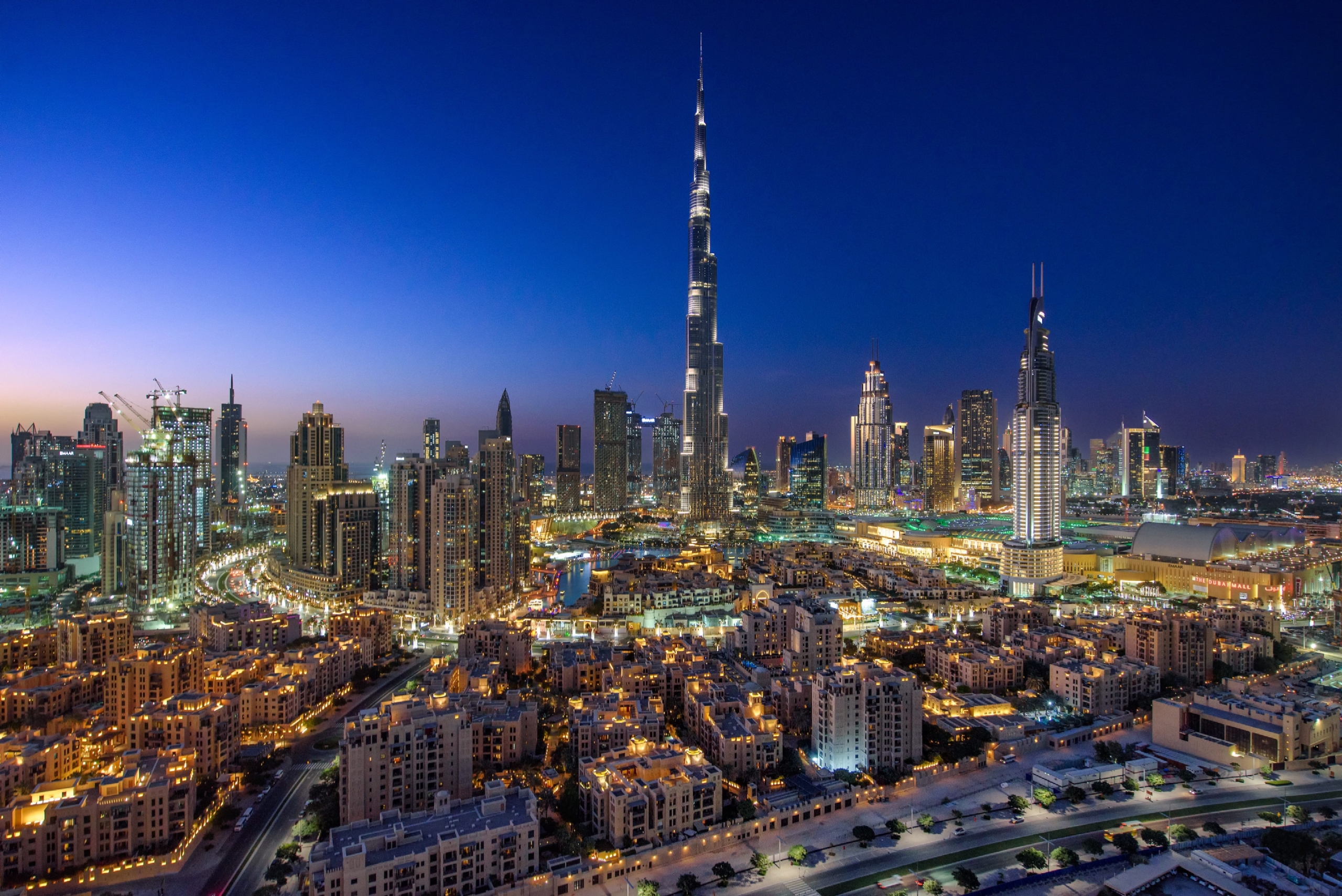 Skyline view of Downtown Dubai, one of the best places to buy property in Dubai with luxury apartments and iconic landmarks
