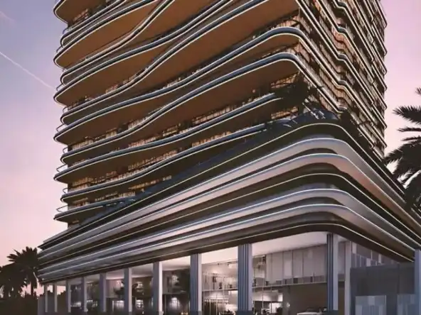 Exterior view of Binghatti Skyblade Downtown Dubai showcasing modern architectural design