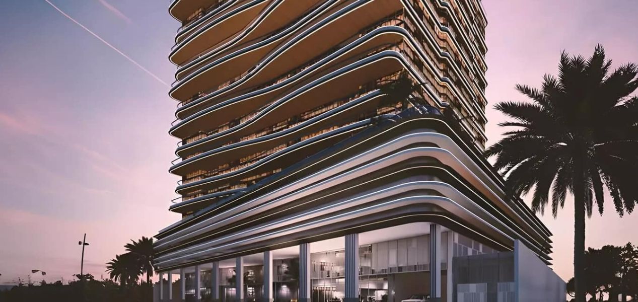 Exterior view of Binghatti Skyblade Downtown Dubai showcasing modern architectural design