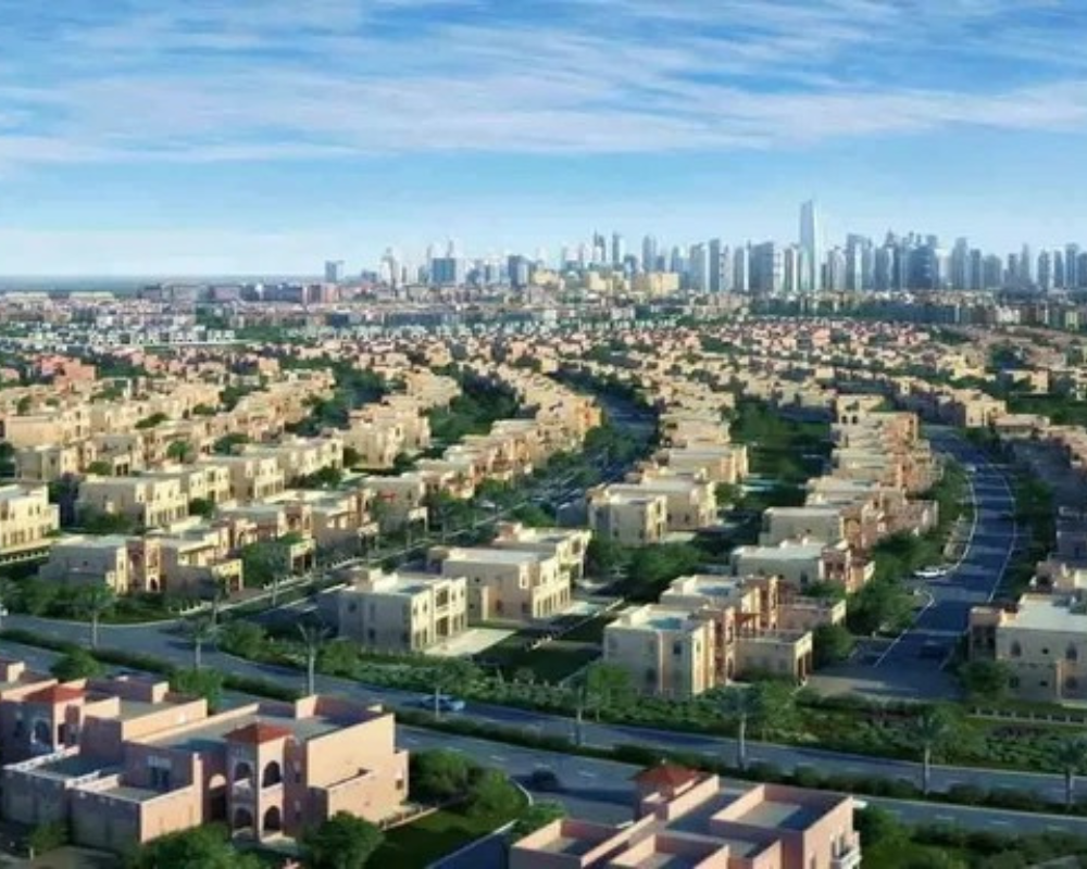 Areal view of properties in Al Furjan Dubai