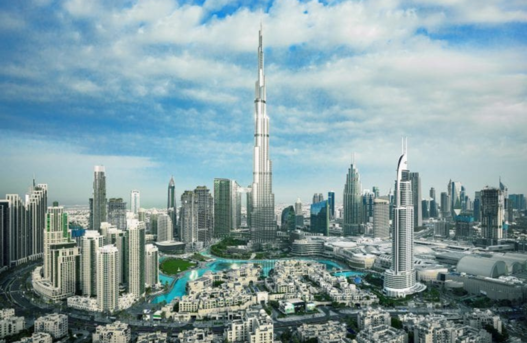 Burj Khalifa holding the title of tallest building among world records in UAE